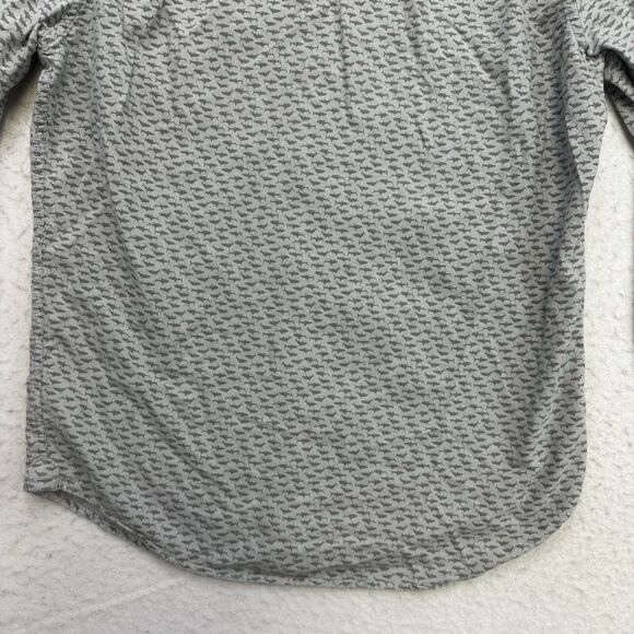 American Eagle Shirt Mens Small S Gray Shark Super Soft Button Down Long Sleeve - Picture 13 of 13